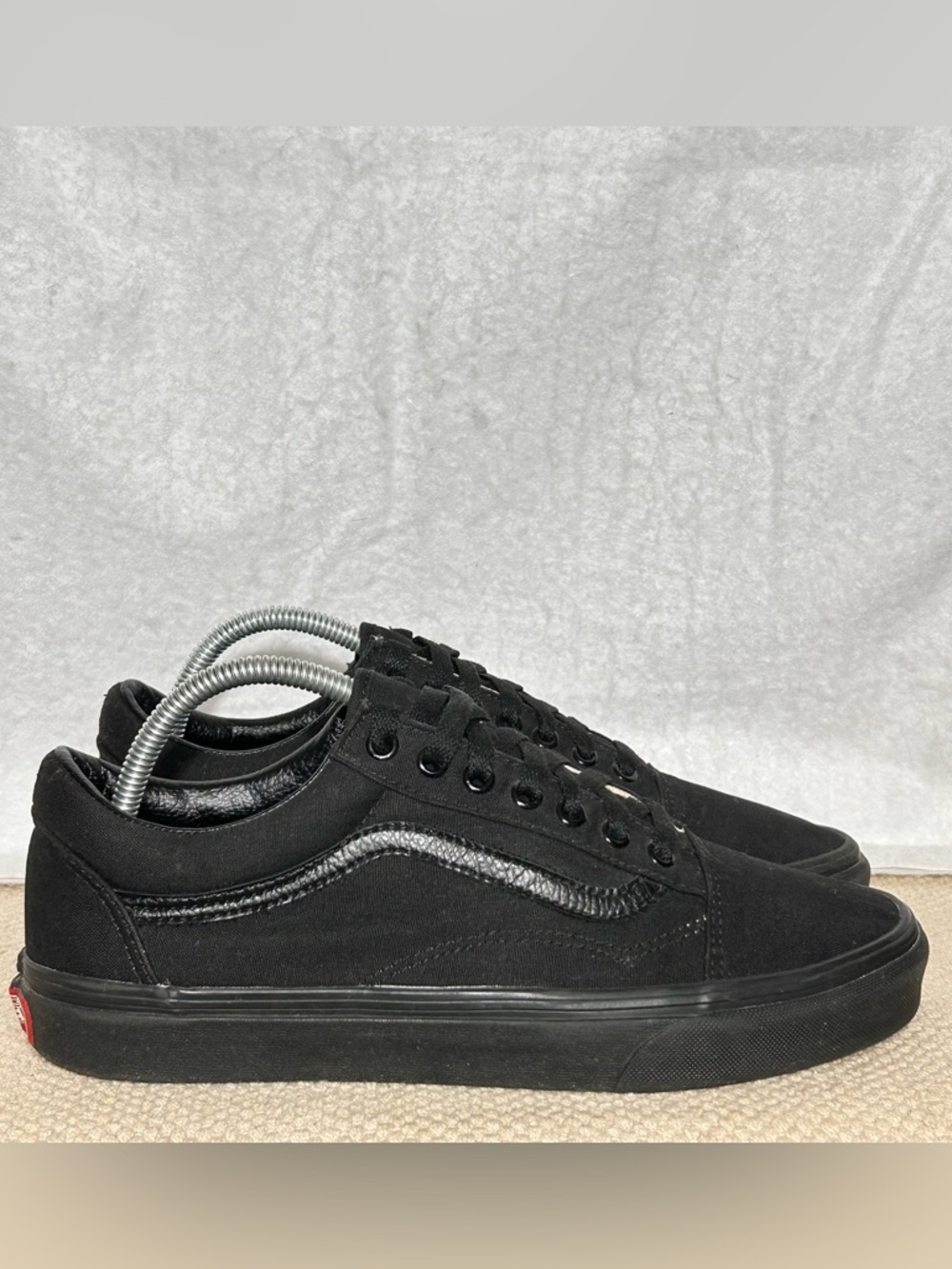 Vans Old Skool Black Canvas Athletic Sneakers Skate Shoes Size US M 9 & Wmn 10.5